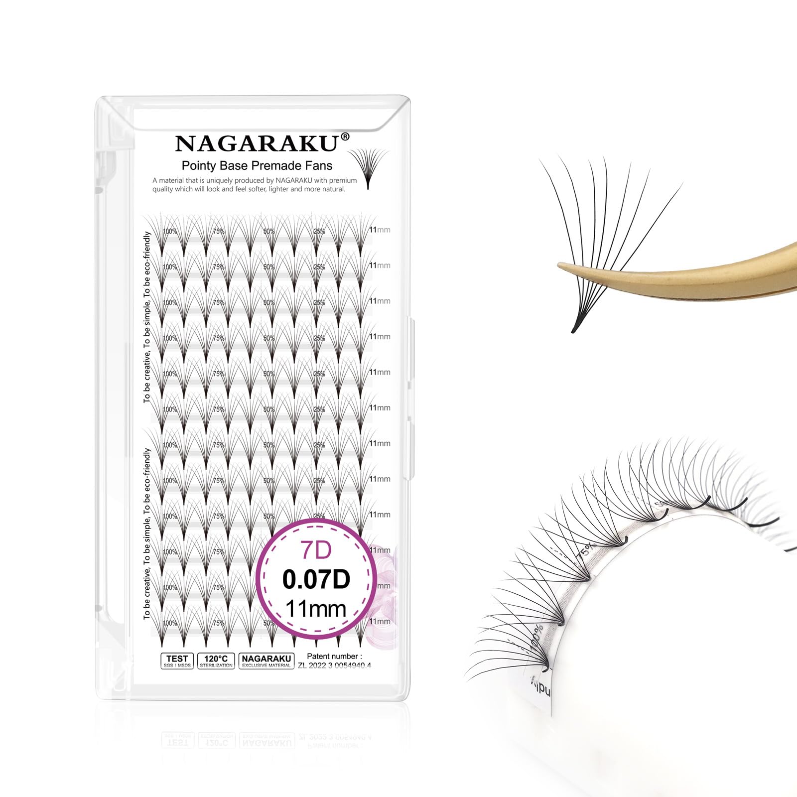 NAGARAKU Premade Fans Eyelash Extensions Premade