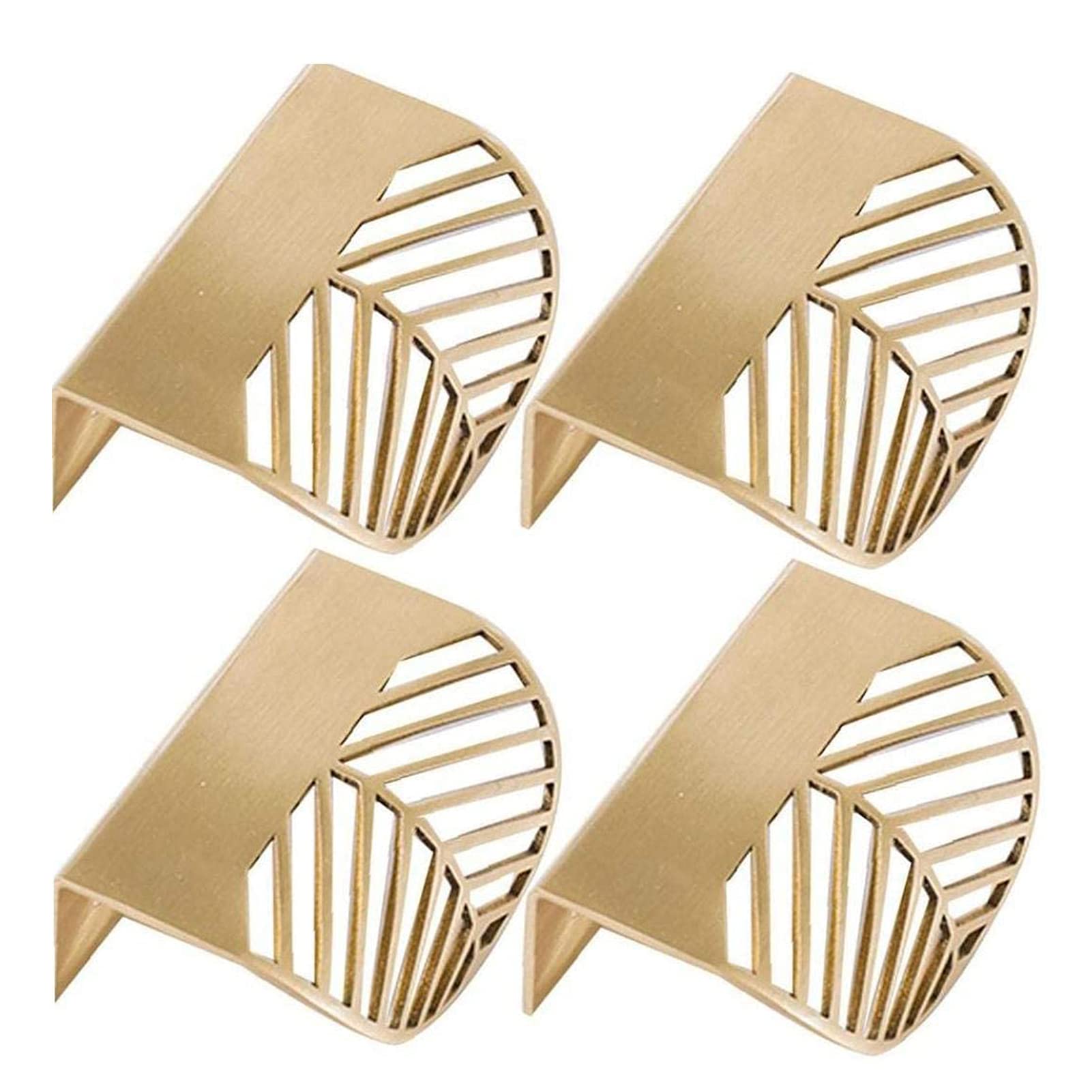 YUMILI Leaf Shape Cabinet Handles,4 Pieces Cabinet Handles and Furniture Handles,Cabinet Handles Hidden Cabinet Handles and Kitchen Door Copper Drawer Handles for Kitchen Door and Drawer
