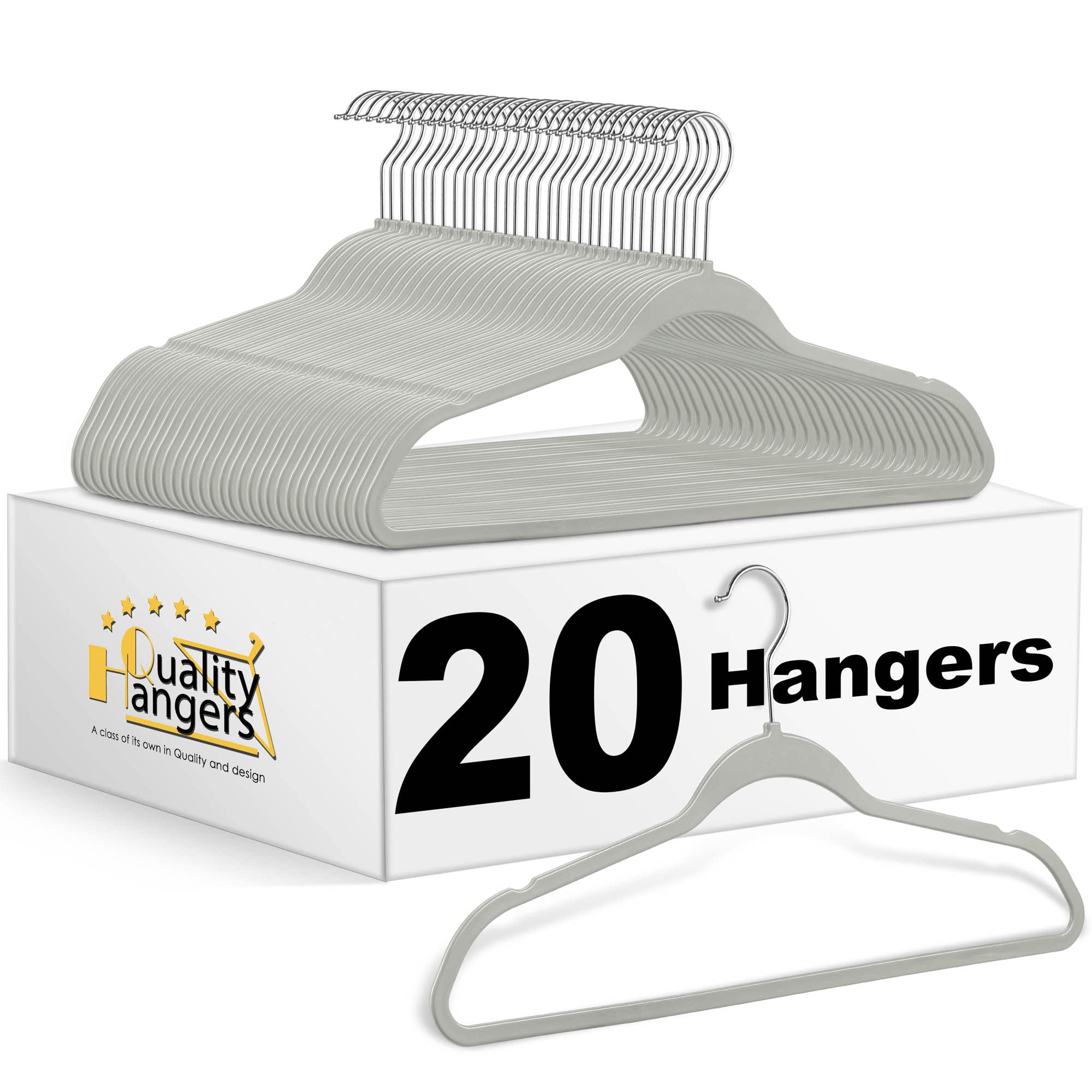 Quality Suit Hangers 20-Pack, Non-Velvet Plastic Hangers for Clothes Ultra Thin Space Saving 360 Degree Swivel Hook Strong and Durable Clothes Hangers Hold Up-To 10 Lbs, for Coats Pants(Black, 20)