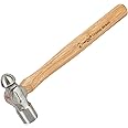 GreatNeck BP12 Ball Peen Hammer, 12 Oz. Drop Forged Steel Metalworking Tool With Precision-Balanced Authentic Hickory Wood Ball Peen Hammer Handle, For Riveting, Shaping, And Bending Metal