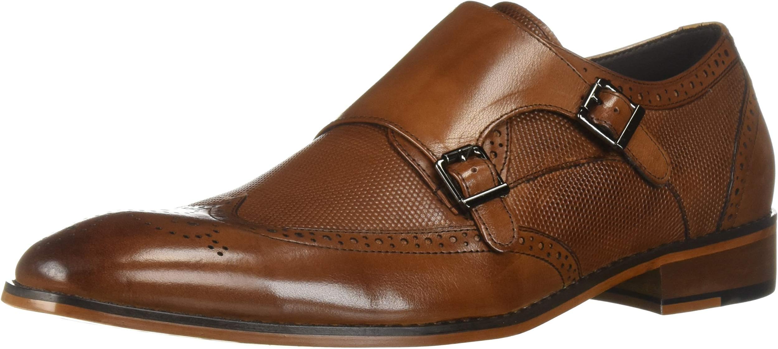 STACY ADAMS Men's LaVine Wingtip Double Monk Strap Loafer