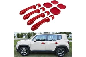 Door Handle Cover with Smart Keyhole and Cup Bowl Cover Trim Combo for 2015 2016 2017 2018 Jeep Renegade（12 PCS）