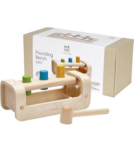 ティムコ　プッシュマスター 6FT11 inch 4pc Amazon.com: PlanToys® Pounding Bench Wooden Hammer Toy for Kids