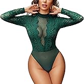 Avidlove Womens Lace Bodysuit Lingerie Teddy Going Out Turtleneck Sexy Bodysuits Top