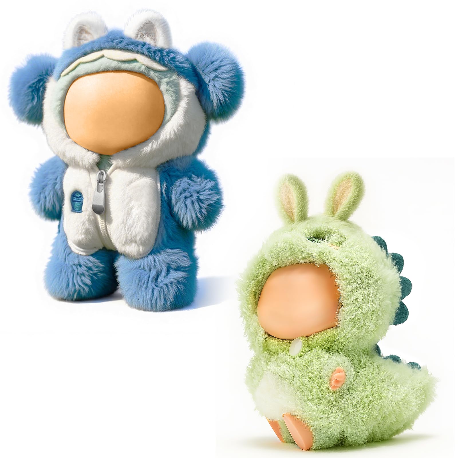 Photo 1 of (2-Pack) 17cm Doll Clothes Set, Plush Dinosaur and Shark Outfits for 17cm Dolls, Soft and Stylish One-Piece Dress Up Doll Clothes, Adorable and Cute Clothing with Cozy Texture and Fun Design
