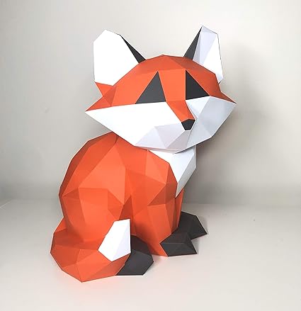 Amazoncom Sofs Designs 3d Baby Fox Diy Paper Model Kit
