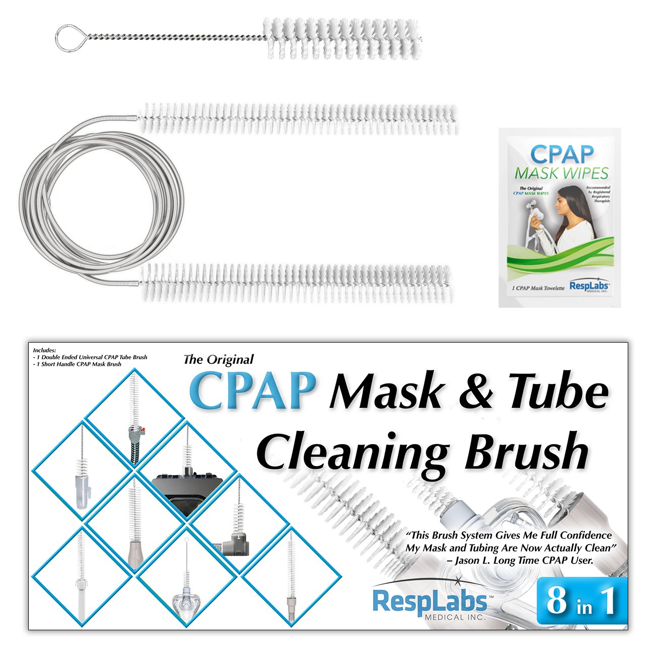CPAP Mask Hose Cleaner Brush The 8 in 1 Tube Cleaning System Kit for