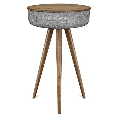 Victrola VS-140-WLN Bluetooth Wood Speaker Stand with Dual USB Ports, Farmhouse Walnut