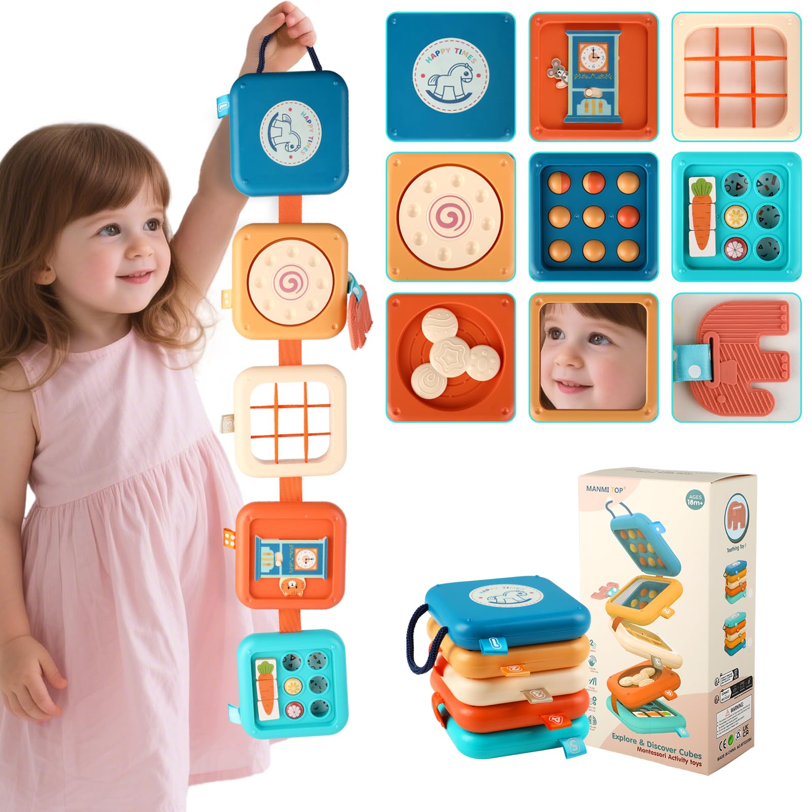 Photo 1 of Vanchief Busy Board for 1 Year Old, Montessori Toys for 1 Year Old, 8-in-1 Develop Fine Motor Skills Travel Toys, Busy Board Birthday Gift for Boy Girl Toddler
