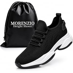Height Increasing Shoes, Boost Your Height (+2.4” +3.1” +3.9”), Invisible Lift Sneakers with Arch Support, Non-Slip Sole