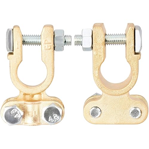 Brass Battery Terminal Positive Negative Connector Clamp Marine - Foto 3