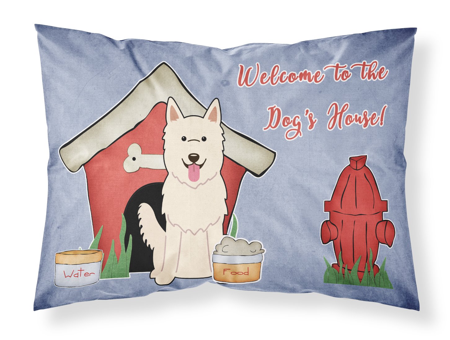 Caroline's Treasures Dog House Collection White German Shepherd Fabric Standard Pillowcase BB2799PILLOWCASE, Polyester, 30" x 20.5" (Pack of 1) — image 1