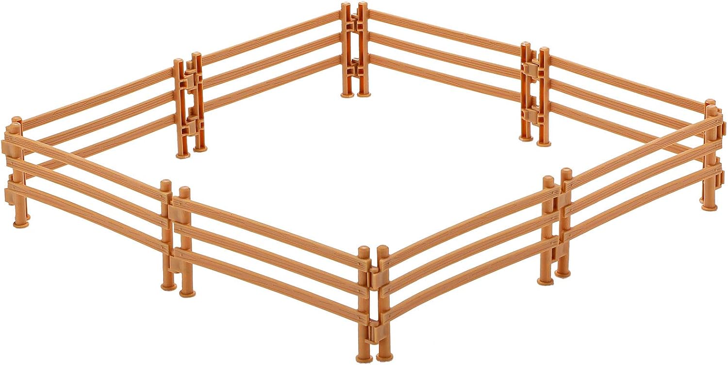 Sumind 40 Pieces Horse Corral Fencing Accessories Playset Plastic Farm Fence Toy for Barn Paddock Horse Stable Farm Animal Fence Panel Paddock Toy Educational Present Cake Toppers - Image 5