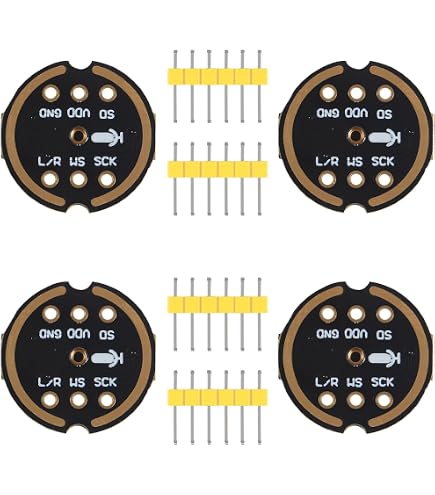 Module Microphone INMP441 Omnidirectionnel Numérique (lot De 3) - Compatible Arduino, ESP32 - Interface I2S, Basse Consommation - Pour Reconnaissance Vocale, Projets Audio