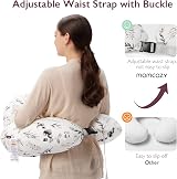 Momcozy Nursing Pillow Ergonomic Breastfeeding Support Ink Wash Leaves view 3