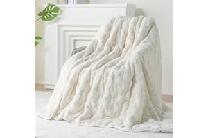 Kivik 15 lbs Weighted Blanket for Adults, Buttery Soft Checkered Heavy Blankets Throw for Bed Sleeping & Calming, Dual Sided Fluffy Fleece Washable, Warm Comfort, Queen Size 60 x 80 inches, Beige