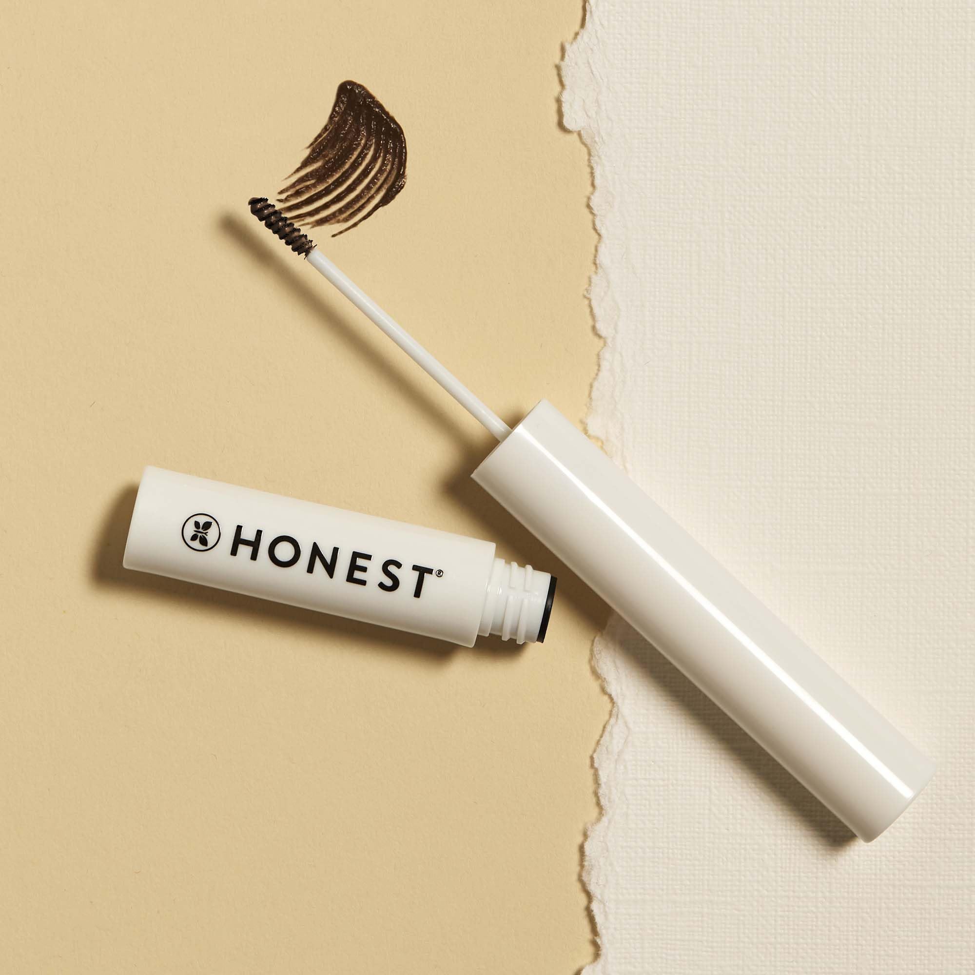 Honest Beauty Honestly Healthy Brow Gel for Fuller Looking Brows | Strengthens + Adds Volume | Castor Oil + Red Clover Extract | EWG Verified, Vegan, Cruelty Free | Brunette, 0.05 fl oz