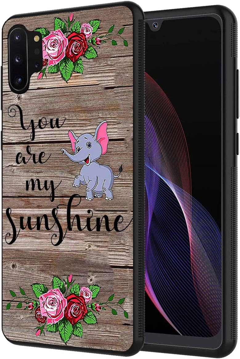 Note 10 Plus case,Slim Anti-Scratch Shockproof Silicone TPU Protective Cover for Samsung Galaxy Note 10 Plus/Note 10 Plus 5G, Flower and Elephant
