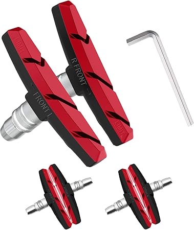 Amazon Buyuneed 自転車ブレーキシューセット Vタイプ 自転車ぶれーきパッド Vブレーキパッド マウンテンバイク ロードバイク用 全天候型 消音 耐久 70mm 左右別設計 六角レンチ付き 簡単取り付け 2個 4個 6個 1年保証 ブレーキシュー 車 バイク