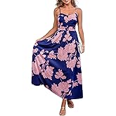 CUPSHE Women's Maxi Dresses Casual Summer Sundress Sleeveless Floral Spaghetti Straps Long Beach Formal Dress