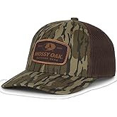 Mossy Oak Camo Trucker Hat, Mesh Back, Adjustable Snapback for Hunting, One Size, Bottomland Brown