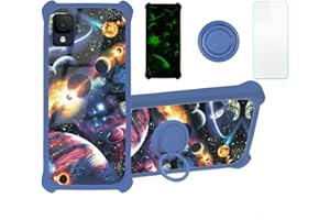 Aroepurt TCL A3 A509DL / A30 Case Compatible with TCL Ion Z T501L T501C Phone Case Cover [with Tempered Glass Screen Protector][Hard PC + Soft Silicone][Luminous Effect] YGL-XQ