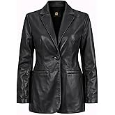 Rauly Women’s Black Genuine Leather Blazer Coat – Tailored Brown Leather Jacket Women