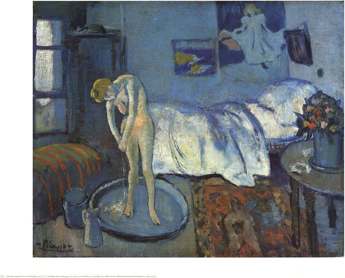 Amazon De Poster Mit Motiv Pablo Picasso Das Blaue Zimmer 55 9 X 71 1 Cm Stil Kubismus Blaue