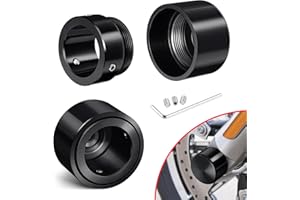 Benlari Upgraded Front Axle Nut Covers, CNC Stealthy Black Axle Nut Caps Compatible with Harley Touring Sportster Trike Dyna Heritage Softail Street Glide Road King Road Glide 2002-2023