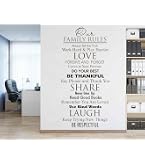 House Rules Quote Wall Decal - Large Family Art Vinyl Sticker For Home Decor, 48x26 Inches, White, Removable - View #4
