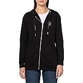 Armani Exchange womens Circle Moon Graphic French Terry Zip Up Sweatshirt