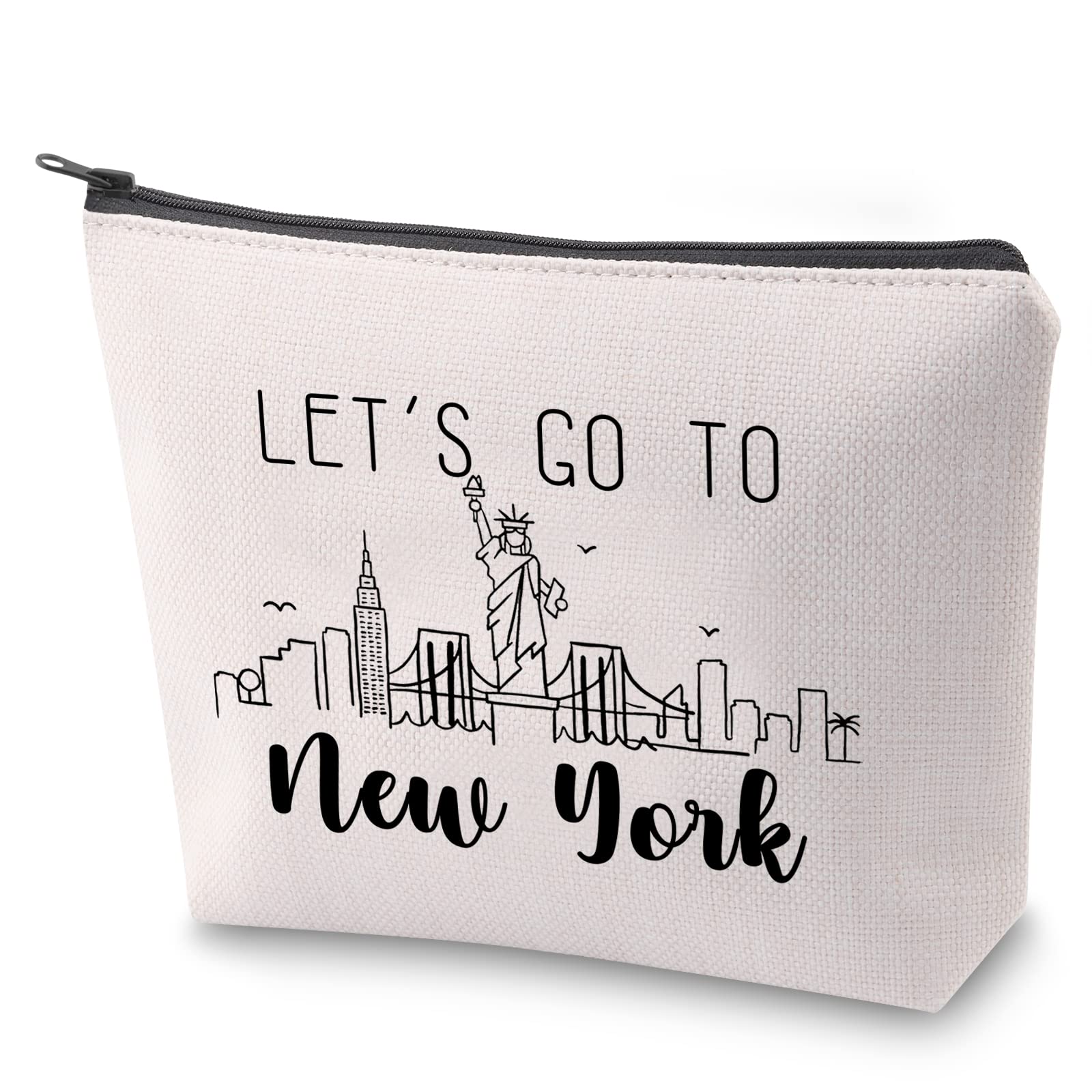NYC Besties Trip Travel Case New York Travel Gift Let’s Go to New York Lover Makeup Bag New York Vacation Gift New York Journey Souvenir (New York)