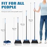 JEHONN Long Handled Dustpan and Brush Set 138CM Swivel Broom Blue view 6