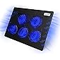 Laptop Cooling Pad, Lamicall Laptop Cooler : Portable Slim Laptop Cooling Stand Holder Riser with 5 Fans Compatible with…