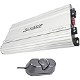 Audiobank Monoblock 8000 WATTS Amp Class D 1ohm Car Audio Stereo Amplifier Remote Turn On/Off Circuit/Heavy-Duty Aluminium Alloy Heatsink Power and Protection Indicator P8001