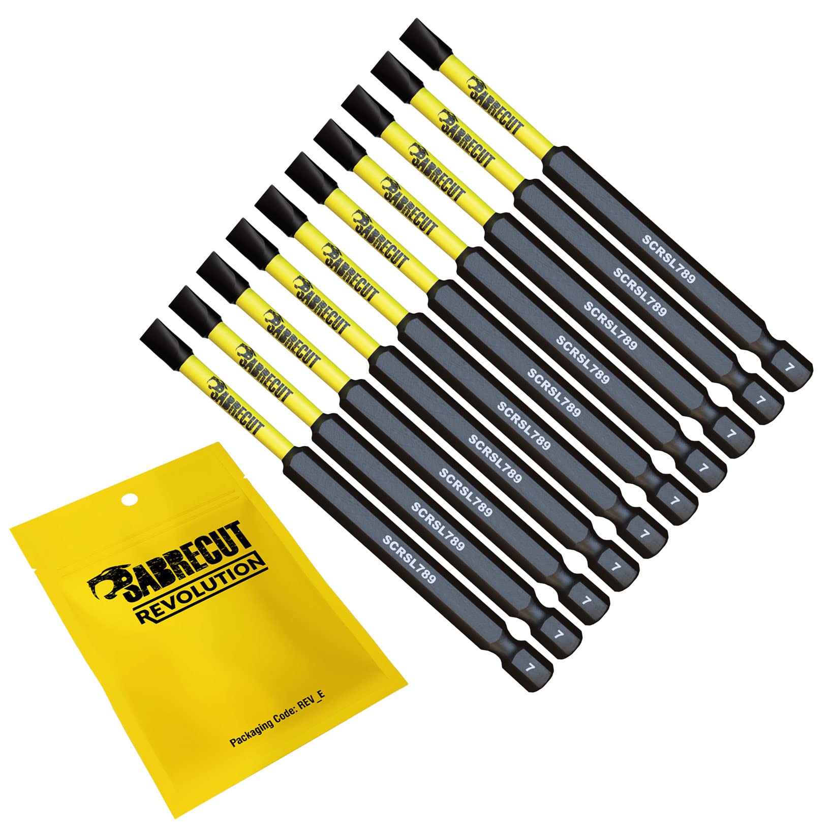 10 x SabreCut SCRSQ189_10 89mm SQ1 Square Magnetic Impact Screwdriver Driver Bits Set Single Ended Heavy Duty