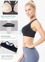FITTIN Racerback Sports Bra Women High Impact Padded Seamless Black view 4