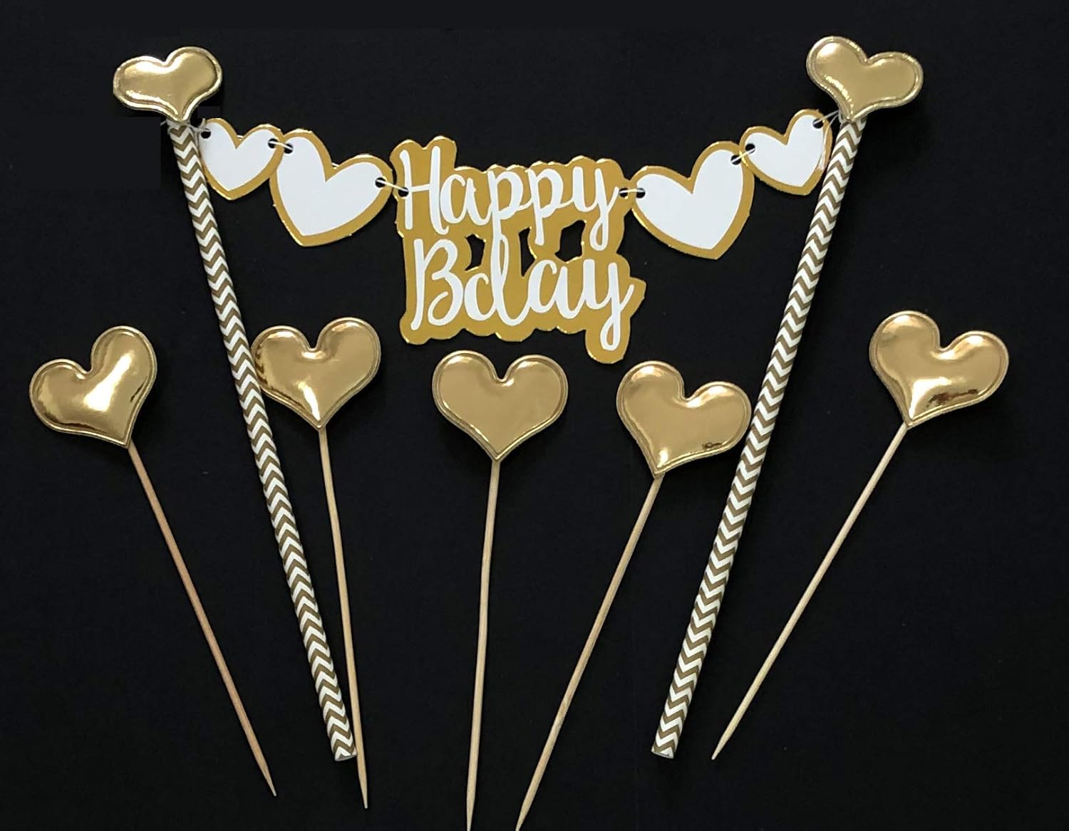 Decorations Decorations De Gateau Joyeux Anniversaire Noir Or Fans Ensemble Chapeaux De Decoration De Gateau Paillettes A La Main 5 Comptes Pour Gateau Petit Gateau Et Creme Glacee Napravi Rs