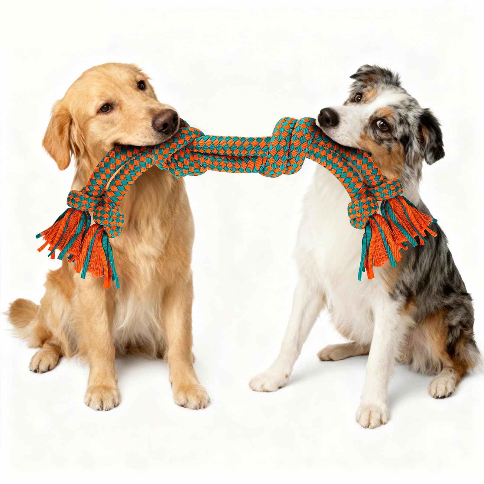 Photo 1 of Meuuxe Heavy-Duty Dog Rope Toy — 6-Knot Super-Strength Fiber Tug Rope, Ideal for Powerful Chewers The First Super-Fiber Durable Chew Toy, Specifically Designed for Large and Medium-Sized Dogs (Large)