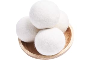 SUPA MODERN Wool Dryer Balls 4 Pack XL Laundry Dryer Balls Organic, Reusable Natural Fabric Softener, Chemical Free Eco Dryer Balls, 100 Percent New Zealand Wool Handmade Reusable Balls Reduce Wrinkles