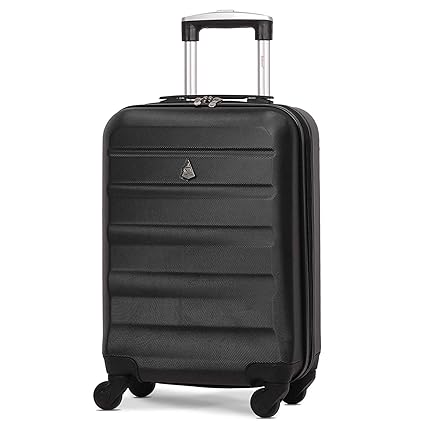Aerolite ABS Maleta Equipaje de Mano Cabina rígida Ligera con 4 Ruedas, 55cm (Negro)