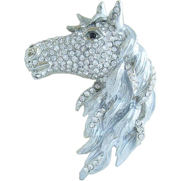 thumbnail image 2 of La Mode Collection Austrian Crystal Jockey Race Horse Brooch Pin – Red & Black, Two-Tone Gold Plated 2 of 4