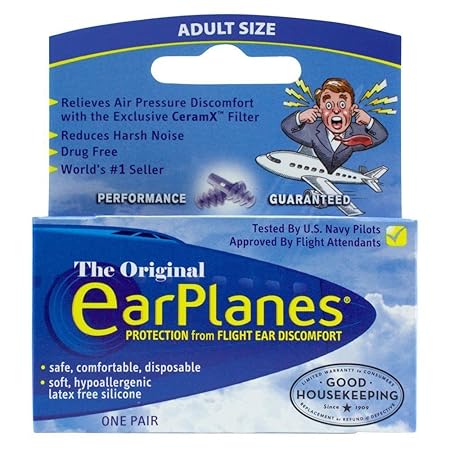 Earplanes Ohrstöpsel (für Erwachsene, 2 Paar)