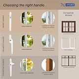 XFORT Key Locking Inline Window Handle White UPVC Replacement Lever Child Safety view 3