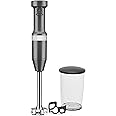 KitchenAid KHBV53DG Variable Speed Corded Hand Blender, Matte Charcoal Gray, 8 in