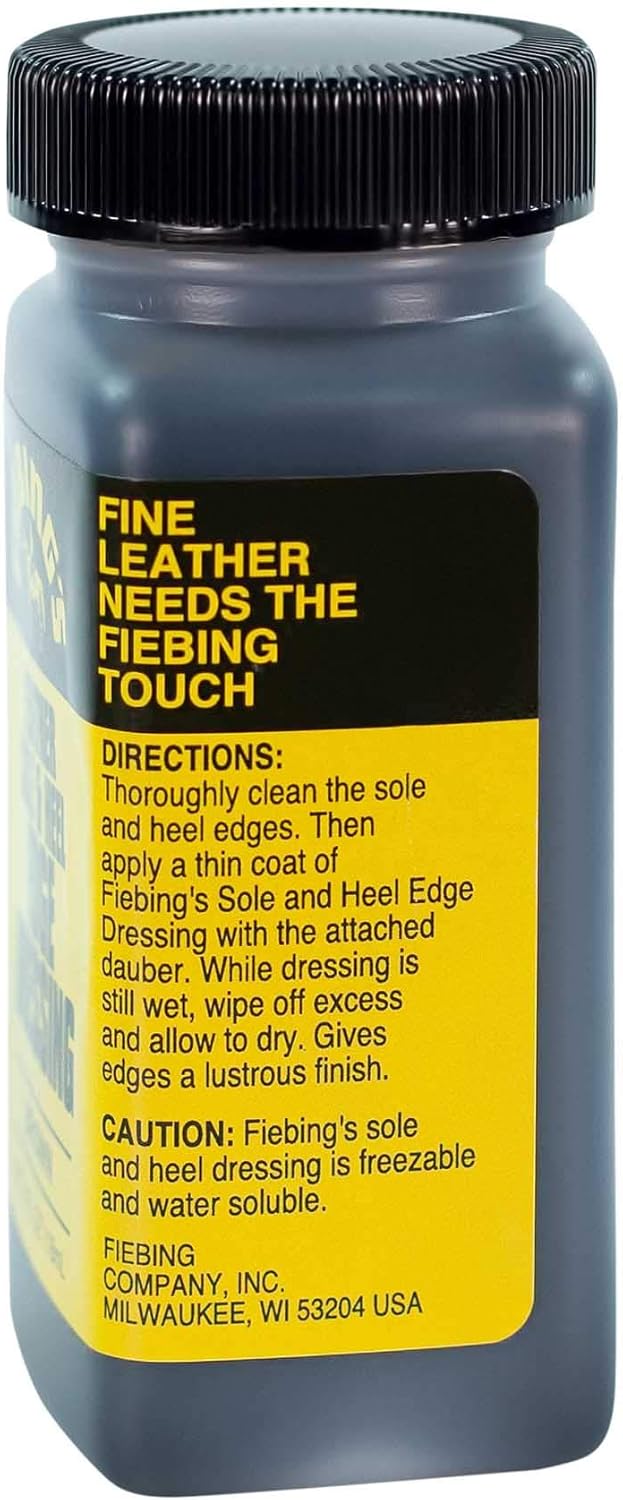Fiebing's Leather Sole & Heel Brown Edge Dressing, 4 Oz. - Gloss Shoe Dressing: Shoes