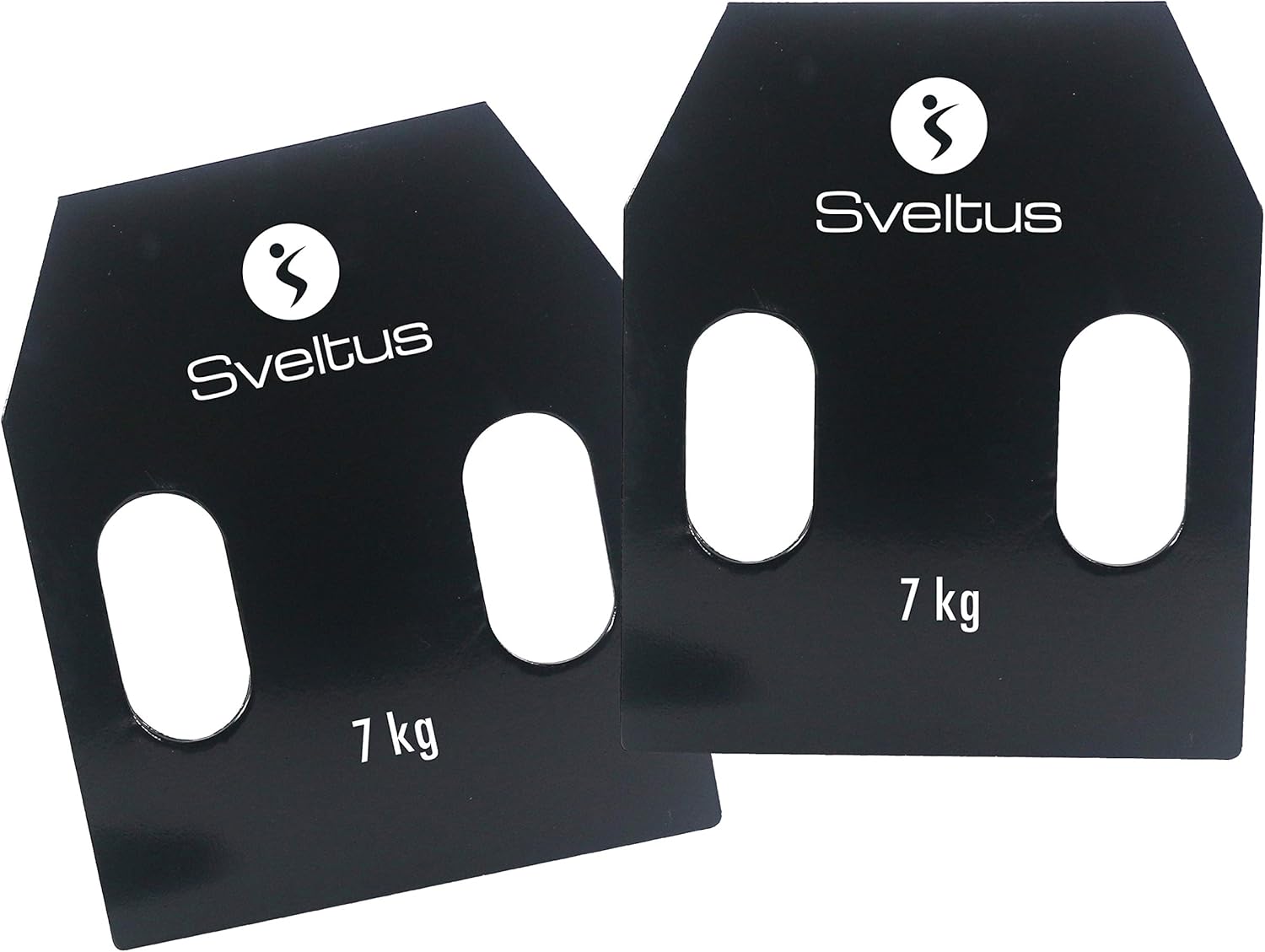 Sveltus Steel Plates with Handles 7kg Adult Unisex, Black, One Size