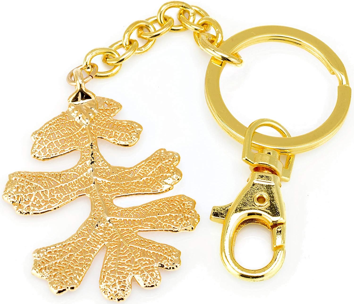 Amazon Com Gold Oak Leaf Key Chain Clothing