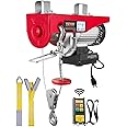 VEVOR 1320lbs Wireless Electric Hoist, 1150W 110V Electric Steel Wire Winch with Wireless Remote Control, 40ft Single Cable Lifting Height & Pure Copper Motor, for Garage Warehouse Factory