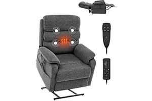 VEVOR Power Lift Recliner Chair, Lift Chair with Heat and Massage for Elderly, Dual Motor Recliner Chair with 2 Anti-Fall Rop